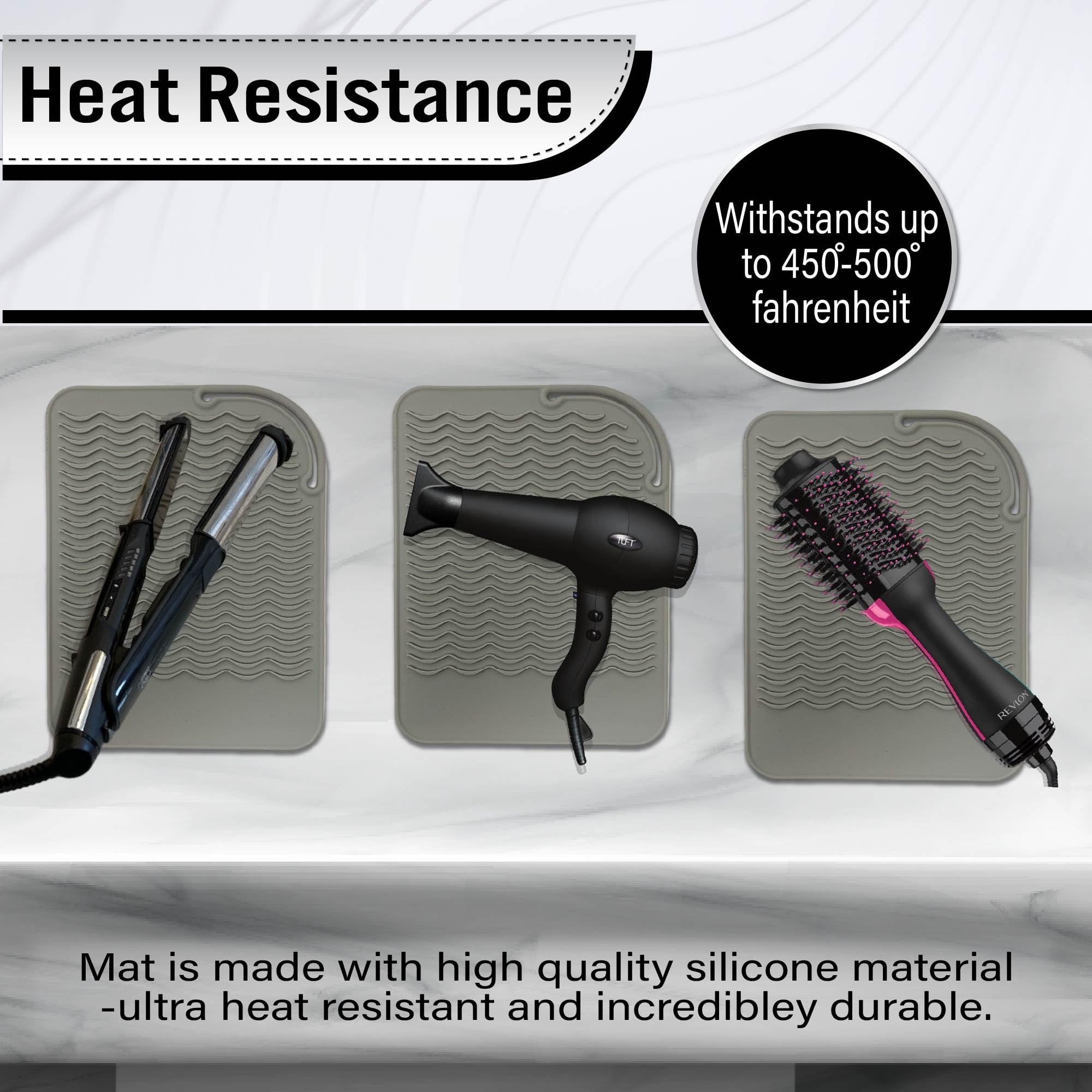 Silicone Hair Tool Holder Heat Mat Heat Resistant Mat for Hair Too